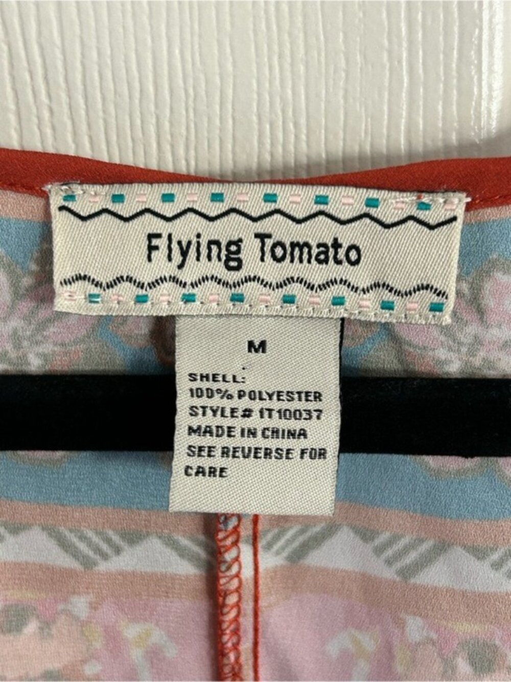 Flying Tomato Rust Floral Tie-Front Peasant Boho Blouse NWT Festival - Picture 7 of 16